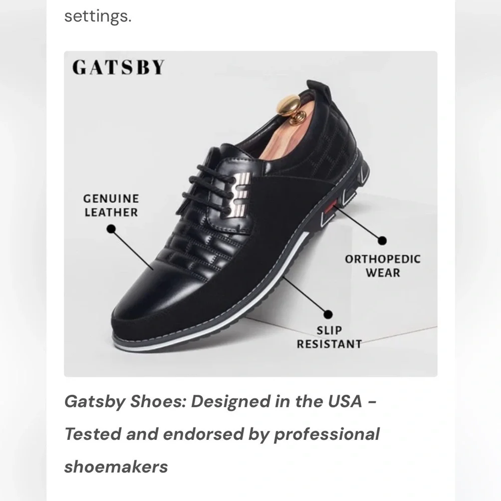 Gatsby Oxford Derby All-Day Comfort Leather Shoe  in size 49(US 14.5) never worn